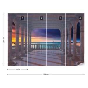 Fototapet GLIX - Beach Sunset 3D View Papírová tapeta - 368x254 cm