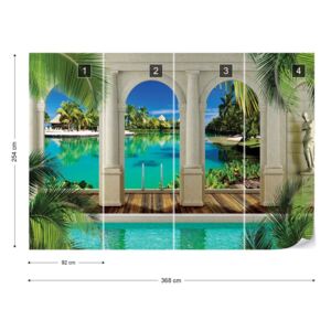 Fototapet GLIX - Tropical Lagoon 3D Tapet nețesute - 368x254 cm