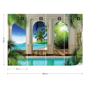 Fototapet GLIX - Tropical Beach 3D 3 Papírová tapeta - 368x254 cm