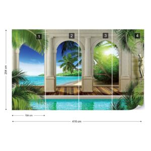 Fototapet GLIX - Tropical Beach 3D 3 Tapet nețesute - 416x254 cm