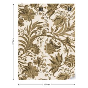 Fototapet GLIX - Flowers Plants Vintage Pattern + adeziv GRATUIT Tapet nețesute - 206x275 cm