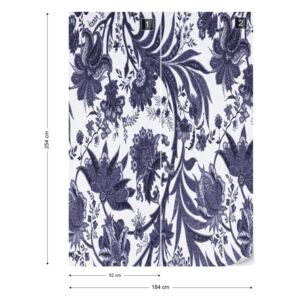 Fototapet GLIX - Flowers Plants Vintage Pattern 4 + adeziv GRATUIT Papírová tapeta - 184x254 cm