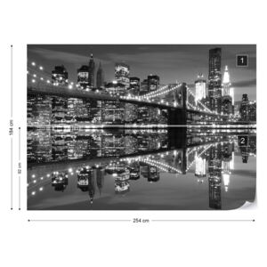 Fototapet GLIX - New York City Skyline Brooklyn Bridge Tapet nețesute - 254x184 cm