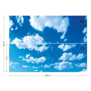 Fototapet GLIX - White Clouds Blue Sky 2 Tapet nețesute - 254x184 cm