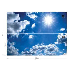 Fototapet GLIX - White Clouds Blue Sky Tapet nețesute - 254x184 cm
