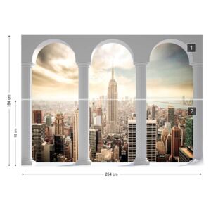 Fototapet GLIX - New York City Skyline 3D Papírová tapeta - 254x184 cm