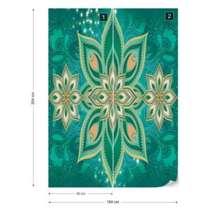 Fototapet GLIX - Green Gold Abstract Pattern 2 + adeziv GRATUIT Papírová tapeta - 184x254 cm