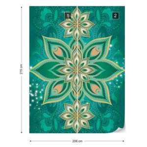 Fototapet GLIX - Green Gold Abstract Pattern 2 + adeziv GRATUIT Tapet nețesute - 206x275 cm