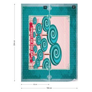 Fototapet GLIX - Cupcakes Turquoise Retro + adeziv GRATUIT Papírová tapeta - 184x254 cm