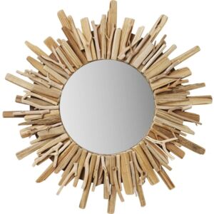 Oglindă rotundă de perete Kare Design Legno, Ø 58 cm