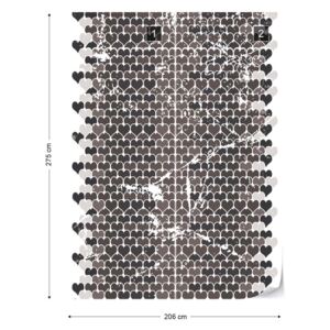 Fototapet GLIX - Retro Hearts Pattern + adeziv GRATUIT Tapet nețesute - 206x275 cm