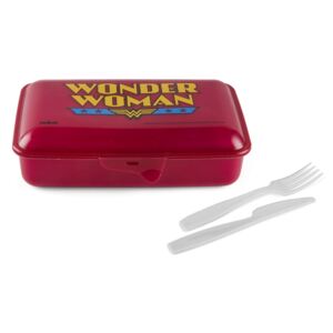 Cutie pentru pranz cu tacamuri, L22xl13xH6,5 cm, Superhero Wonder Woman