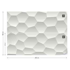 Fototapet GLIX - 3D Honeycomb Grey Papírová tapeta - 254x184 cm