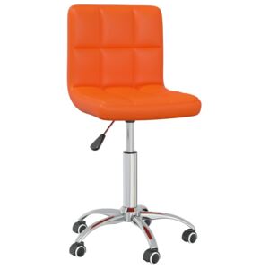 Scaun de birou rotativ, portocaliu, piele ecologică
