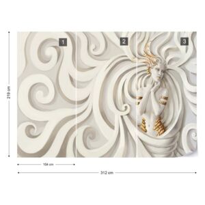 Fototapet GLIX - 3D Greek Classical Woman Swirls Tapet nețesute - 312x219 cm