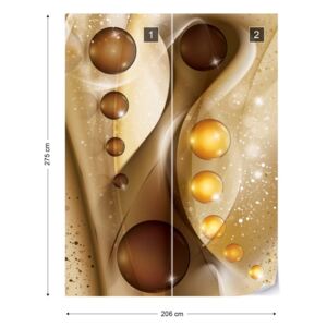 Fototapet GLIX - 3D Balls Gold + adeziv GRATUIT Tapet nețesute - 206x275 cm