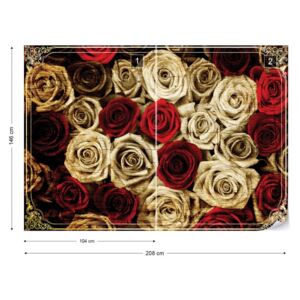 Fototapet GLIX - Vintage Red Roses + adeziv GRATUIT Nem szőtt tapéta - 208x146 cm