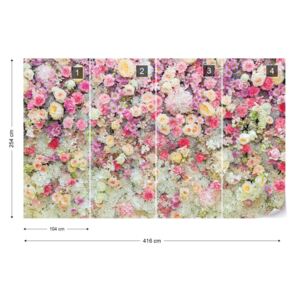 Fototapet GLIX - Pastel Flowers Tapet nețesute - 416x254 cm