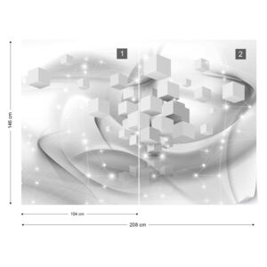 Fototapet GLIX - 3D Cubes Sparkles + adeziv GRATUIT Nem szőtt tapéta - 208x146 cm
