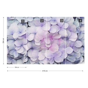 Fototapet GLIX - Flowers Pastel Purple Hydrangeas Tapet nețesute - 416x254 cm