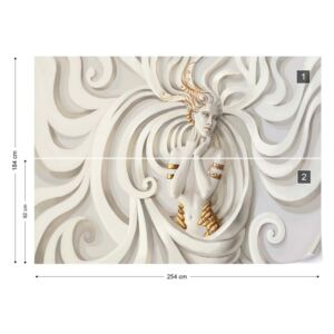 GLIX Fototapet - 3D Greek Classical Woman Swirls Papírová tapeta - 254x184 cm