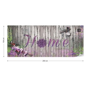 Fototapet GLIX - Vintage Lavender "Home" + adeziv GRATUIT Tapet nețesute - 250x104 cm