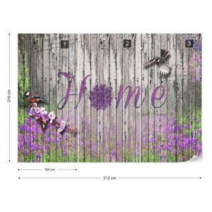 Fototapet GLIX - Vintage Lavender "Home" Tapet nețesute - 312x219 cm