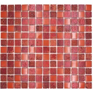 Mozaic sticlă-piatră naturală XCM CB 92 mix roșu 30x32,5 cm