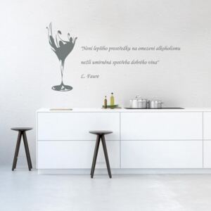 GLIX Quote about wine - autocolant de perete Gri 70 x 40 cm
