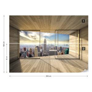 Fototapet GLIX - New York City Skyline 3D 5 Papírová tapeta - 254x184 cm