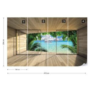 Fototapet GLIX - Tropical Beach 3D 10 Tapet nețesute - 416x254 cm