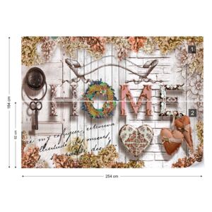 Fototapet GLIX - Home Flowers Vintage Farmhouse Chic + adeziv GRATUIT Tapet nețesute - 254x184 cm