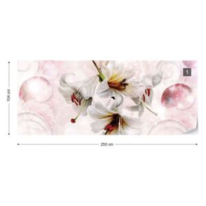 Fototapet GLIX - Flowers 3D Bubbles + adeziv GRATUIT Tapet nețesute - 250x104 cm