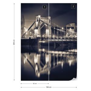 Fototapet GLIX - City Bridge At Night + adeziv GRATUIT Papírová tapeta - 184x254 cm