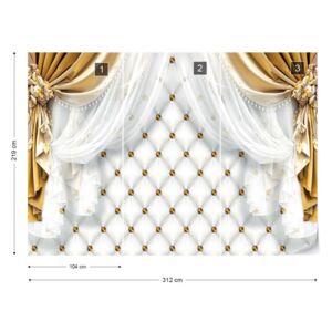Fototapet GLIX - Golden Curtains Luxury Effect 2 Tapet nețesute - 312x219 cm