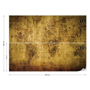 Fototapet GLIX - Vintage World Map 2 + adeziv GRATUIT Tapet nețesute - 254x184 cm