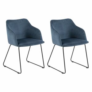 Set de 2 scaune Adamek, albastre, 79,5 x 52 x 54,5 cm