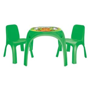 Masuta cu doua scaunele Pilsan King Study Table Green