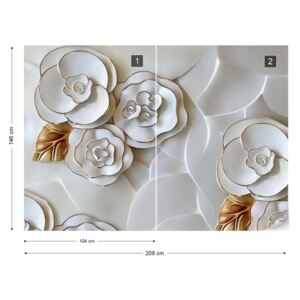 Fototapet GLIX - Luxury Flowers 3D Nem szőtt tapéta - 208x146 cm
