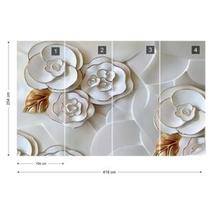 Fototapet GLIX - Luxury Flowers 3D Tapet nețesute - 416x254 cm