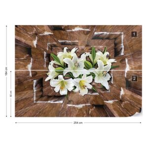 Fototapet GLIX - 3D Tunnel And Flowers Tapet nețesute - 254x184 cm