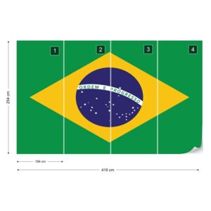 Fototapet GLIX - Flag Brasil + adeziv GRATUIT Tapet nețesute - 416x254 cm
