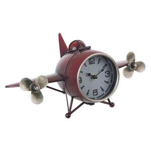Ceas de masa metal rosu model Avion 36 cm x 19 cm x 16 h
