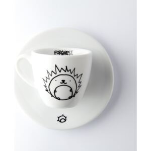 Ceașcă pentru espresso cu farfurie FOR.REST Design Hedgehog, 100 ml
