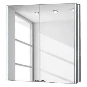 Dulapior cu oglinda LyndALU aluminiu/sticla, argintiu, 65 x 68 x 15 cm