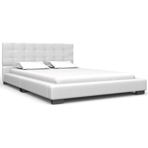 Cadru de pat alb 120 x 200 cm piele artificială