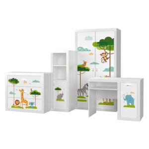Set mobilier camera de copii 4 piese, Jungle