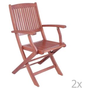 Set 2 scaune pliante de grădină din lemn de eucalipt ADDU Stockholm