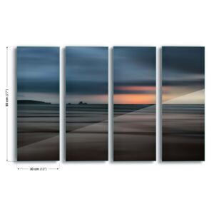 GLIX Tablou pe sticlă - The Painted Beach 4 x 30x80 cm