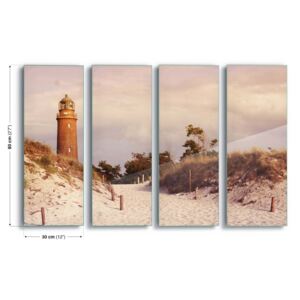 GLIX Tablou pe sticlă - Pastel Lighthouse 4 x 30x80 cm